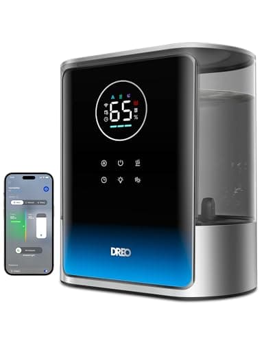 DREO 8L Smart Humidifier Large Room 600ft², HM717S, 80H Runtime Supersized Warm and Cool Mist Humidifiers for Bedroom Baby, 28dB Quiet Air Humidifier for Plants Indoor, Home, Whole House, Silver