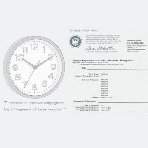 Roymnie Wall Clock Silent Non-Ticking Modern Clock Battery Operated 8 Inch Small Classic Analog Decorative for Kitchen, Living Room, Office, Bedroom, Bathroom (Black) 8