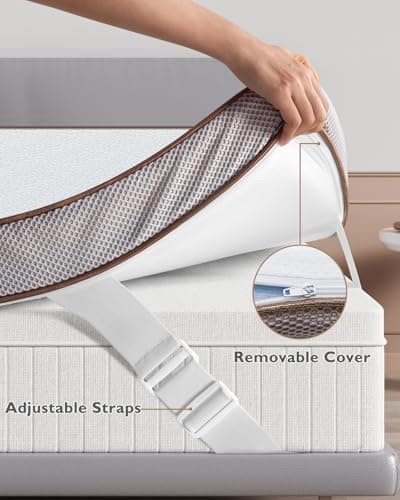 BedStory 3 Inch Gel Memory Foam Mattress Topper Queen - Pressure Relief Bed Toppers with Breathable Removable Cover and High Density Foam, CertiPUR-US Certified Comfort 5