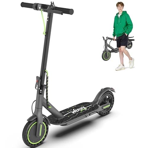 WERHY Foldable Electric Scooter, 350W Motor, Max 12Miles Long Range, 19 MPH Max Speed, 8.5" Solid Tire, Lightweight Foldable E-Scooter with Dual Braking, Digital Display, Cruise Control