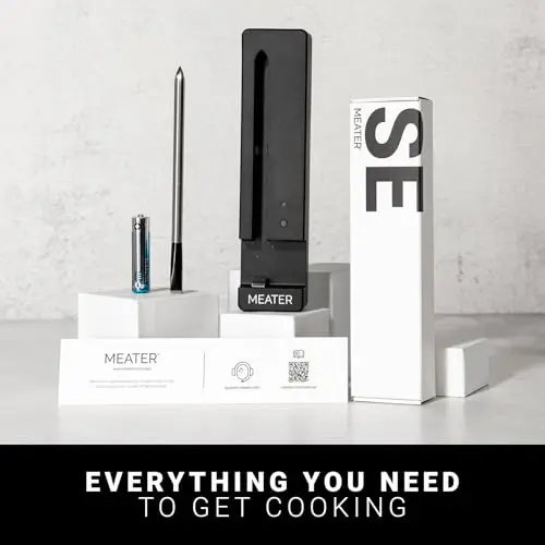 MEATER SE: Smart Bluetooth Meat Thermometer | Long-Range Wireless Probe for Oven, Grilling, Smoking, BBQ & Air Fryer | Dual Sensors & Guided Cook System | Black Charger 8