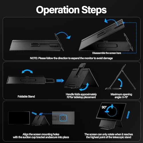 Setclod 23.8" Large Portable Monitor, 1080P FHD 100Hz Laptop Screen Extender, IPS 125% sRGB, Extra USB Hub for Office Gaming with Detachable Stand, Travel Monitor for Window, MAC, Xbox, Switch 5