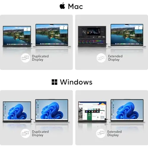 Portable Monitor for Laptop, 10.5" Screen Extender 1920x1280P IPS Travel Monitor 3:2, 500nits, 2000:1, w/45° Adjustable Stand, Standard HDMI USB-C Computer Display for Laptop PC Phone Mac PS4 Xbox 4