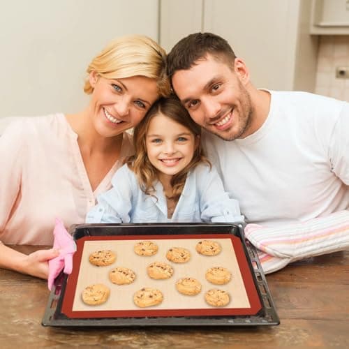 Silicone Baking Mats, 3 Pack Non-Stick Mats for Baking, Silicone Baking Mats Cookie Sheet, Easy Clean & Reusable Oven Baking Sheet for Making Cookies, Macaroons, Bread 6