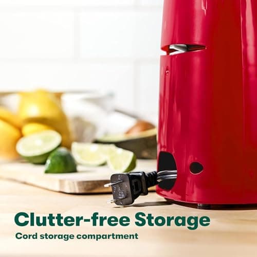 bella Electric Can Opener and Knife Sharpener, Removable Cutting Lever, Cord Storage, Stainless Steel Blade, Red 7