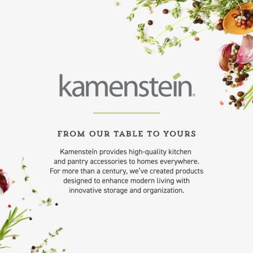 Kamenstein 20 Jar Revolving Countertop Spice Rack with Spices Included, FREE Spice Refills for 5 Years, Polished Stainless Steel with Black Caps, 30020 8