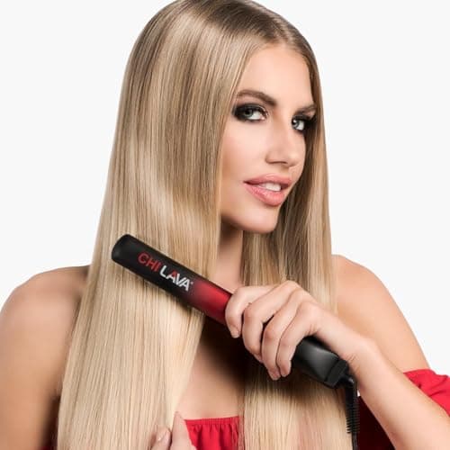 CHI Lava Ceramic 1″ Flat Iron Hair Straightener, Volcanic Lava Ceramic Plates for Smooth, Even Styling, 11 ft Swivel Cord, Heat-Stable Hair Flat Iron for All Types 8
