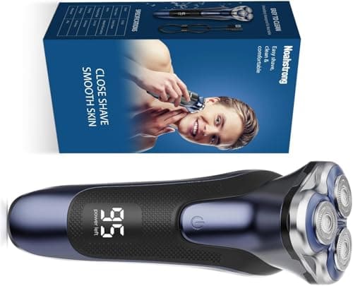 IPX6 Waterproof Electric Razor for Men, Fast Charge 1.5H with 4D Flex Blades & Pop-Up Trimmer, Rechargeable Shaver for Sensitive Skin, Travel Grooming Kit