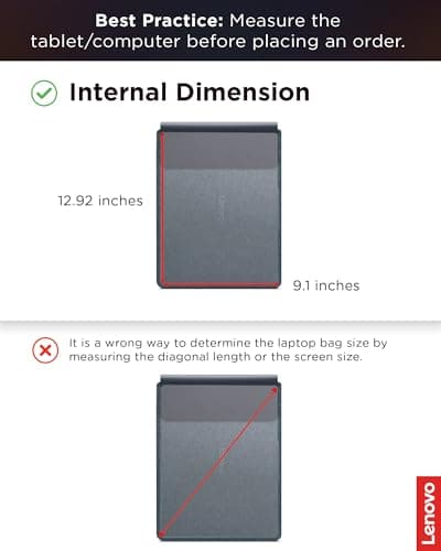 Lenovo Slim Laptop Sleeve 14 Inch Notebook/Tablet - Compatible with MacBook Air/Pro - Eco-Friendly Lightweight Case with Accessory Pocket & Magnetic Closure - Teal 9