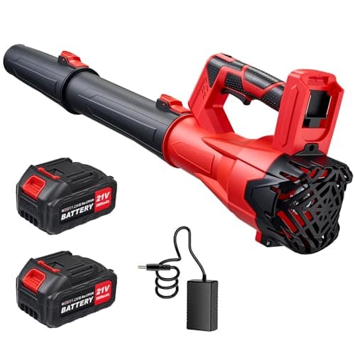 650CFM Cordless Leaf Blower,21V Electric Leaf Blower with 2 * 2.6Ah Battery & Charger,Electric 6-Speed Power Handheld Blower for Lawn Care,Yard, Garden, Patio & Outdoor