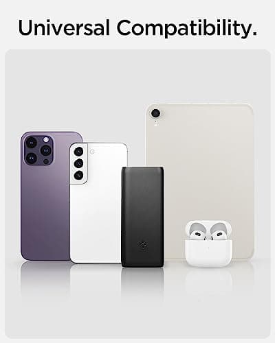 Spigen for USB C Power Bank, ArcPack 30W 10000mAh Super-Compact Compatible with iPhone 17 16 15 14 Galaxy S25 S24 Z Fold Flip 7 iPad AirPods PD PPS USB Type C Portable Charger Battery Pack with Cable 6