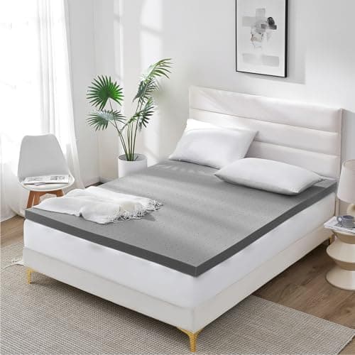 2 Inch Mattress Topper Twin(39"×75"), Cooling Gel Infused Bed Toppers for Twin Size Bed, Soft Mattress Pads for Sleeper Sofa, RV, Camper, CertiPUR-US Certified, Gray