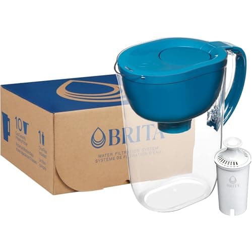 Brita Large Water Filter Pitcher for Tap and Drinking Water with SmartLight Change Indicator, Includes 1 Standard Filter, BPA-Free, Lasts 2 Months, 10-Cup Capacity, Teal 15