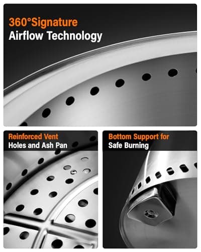 YEFU Fire Pit with Removable Ash-Pan: Smokeless Firepit 304 Stainless Steel Material - Outdoor Fire Pit Silver 19 inch - Smokeless Firepit for Outside Outdoor Patio Camping Backyard 6