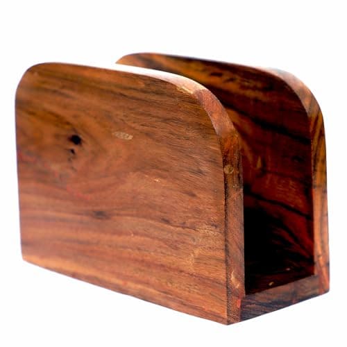 FLORIXA Handmade Wood Napkin Holders For Kitchen Upright Paper Napkin Storage Dispenser House, Party, Restaurant, Hotel, Cafe, Bar (5.5"x 2.5"x 4")