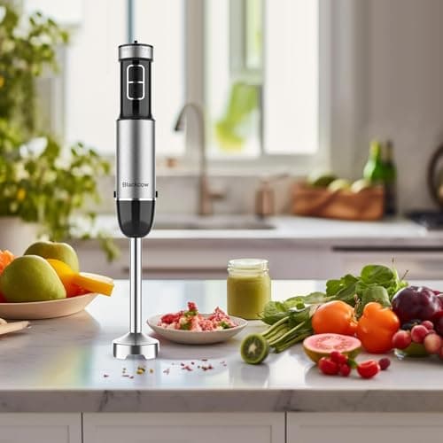 Blackcow Immersion Blender Handheld, 800W Powerful Electric Hand Blender with Titanium Alloy Blades, 12 Speeds & Turbo, Electric Hand Mixer for Smoothies, Soups, Baby Food and Purees 7