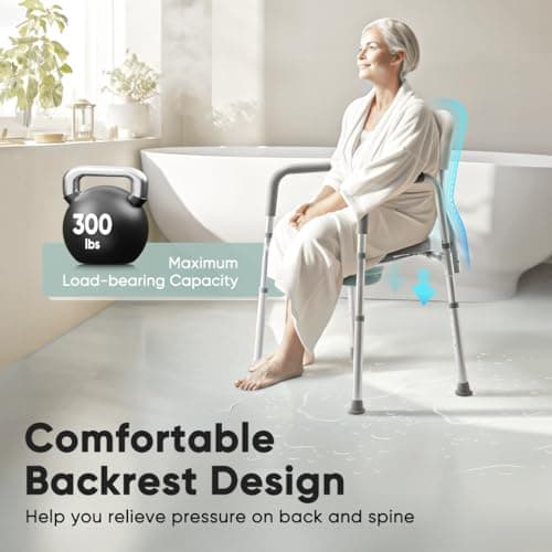 Zler Raised Toilet Seat , 4in1 Bedside Commodes with Handle and Back, Adjustable Toilet Chairs with Bucket for Senior, Handicap & Disabled 5