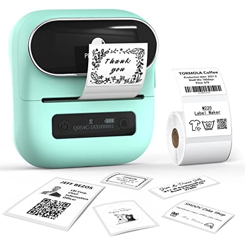 Phomemo M220 Label Maker - 3.14” Bluetooth Thermal Label Printer for Address, Barcode & Product Label, Portable Small Printer Compatible with Phone, Tablet & PC