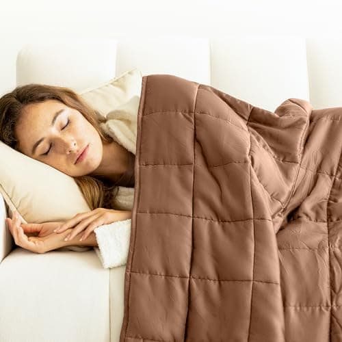 Luna Luxe Cotton Weighted Blankets for Adults - Oeko-Tex Cotton Weighted Blanket Premium Soft Blanket [15lbs - Queen - 60" x 80"] [Terracotta]