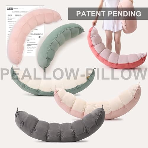 Ailuteie Peallow(Pat. Pend) – Long Round Body Pillow for Adults, Bolster Pillow for Sleeping, Soft and Supportive Pillow for Sleeping & Lumbar Support (Green-White, 29.5") 8