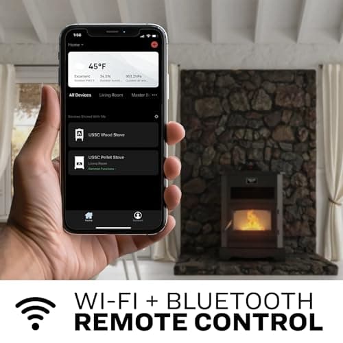 US Stove 3,000 Sq. Ft. Pellet Stove, WiFi, 170lb Hopper 8