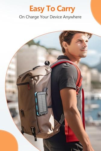 Power Bank 38800mAh Solar Portable Phone Charger with USB-C Fast Charging Battery Pack, with Compass LED Flashlight IP65 Waterproof, Compatible with iPhone, Samsung, iPad, Perfect for Outdoor, Camping 7