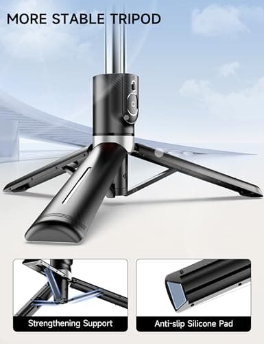 45" Selfie Stick Tripod with 2 Lights, Extendable 5 in 1 Selfie Stick Phone Tripod, Portable Selfie Sticks with Wireless Remote Compatible with iPhone 15/14/13 Pro Max, Samsung, Android, Gopro 4