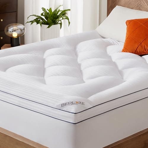 BEDLORE King Mattress Topper, Thick Pillow Top Pad for Back Pain Relief, Cooling Soft Mattress Cover with Deep Pockets 6-18 inch