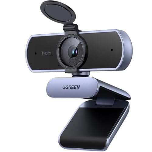 UGREEN 2K Webcam for PC Ultra HD 1080P Computer Webcam with Microphone, PC Camera with Privacy Cover, USB Web Camera for Streaming, Conference, Video Calling, Zoom, Skype, Teams, FaceTime, Grey 9