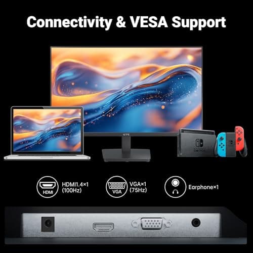 KTC 24 Inch FHD 1080P 100Hz Computer Monitor, VA Panel FreeSync PC Gaming Monitor, HDMI VGA Ports, HDR, 4000：1 Contrast, LowBlue Mode, Ergonomic Tilt Eye Care for Home Office 6