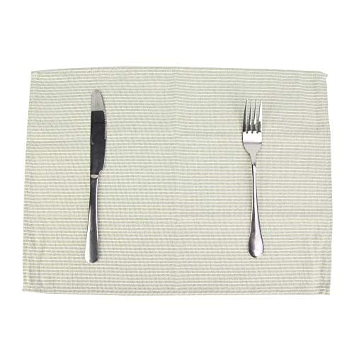 INFEI Narrow Striped Cotton Linen Blended Dinner Cloth Napkins - Set of 12 (40 x 30 cm) - for Events & Home Use (Green) 5