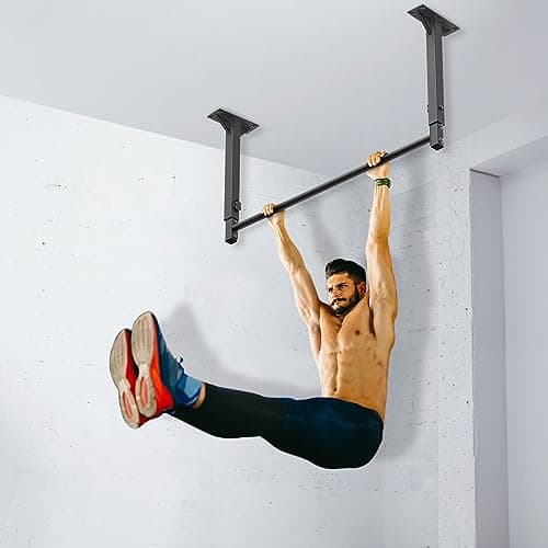 Kipika 48" Ceiling Mount Pull Up Bar - Heavy Duty Steel Chin Up Bar with 4-Level Height Adjustment - Stable, Durable, and Easy to Install - 500 LB Capacity 6