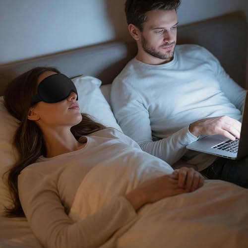 Vynix Sleep Mask for Men Women - 100% Blackout Eye Masks for Sleep - 3D Soft Sleeping Mask for Side Sleepers - Zero Pressure Lash Extensions Eye Cover Shade for Airplane Travel Essentials, Black 9