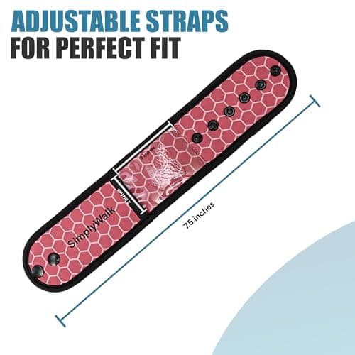 SimplyWalk Adjustable Ankle Band for Fitness Pedometer, Soft Wear Ankle Band with Transparent Pouch for Step Counter and Smart Watch (Pedometer Not Included) (Pink) 4