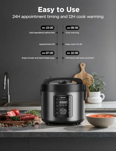 GoveeLife Smart Rice Cooker, 6-in-1 Multi-Cooker, Slow Cooker, Yogurt Maker, Saute Pan, Steamer, Food Warmer, 1000W, 10-Cup Uncooked 5.2 Quart, Includes App with 33 Recipes 6