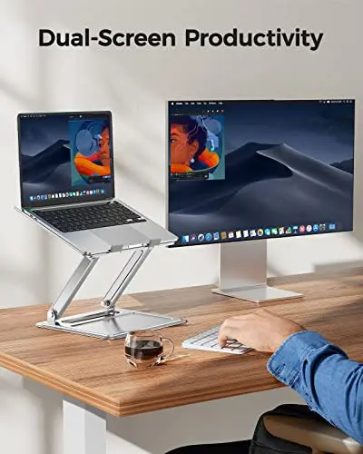 LORYERGO Adjustable Laptop Stand, Portable for 17.3inch Laptops, Holds Up to 17.6lbs, Ergonomic Posture & Heat Dissipation 8