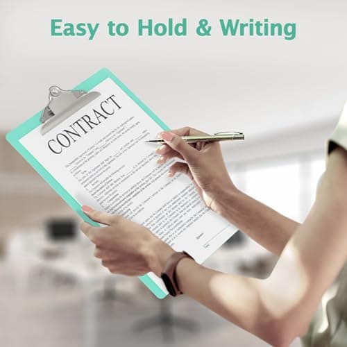 Macroclo Legal Size Clipboard, Teal Plastic 8.5 x 14 Clip Board for Lawers, Heavy Duty Butterfly Clip, 9 x 15 in, Office & School Supply 8