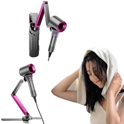 AiFeelife 2 in 1 Wall Mount & Table Hair Dryer Stand, Hands Free, 360 Rotating, Carbon Steel, Compatible with 99% Hair Dryers