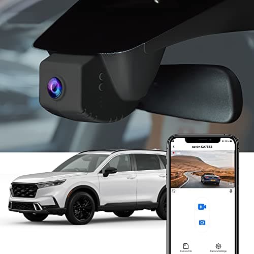 Fitcamx 4K Dash Cam Suitable for Honda CR-V 2023-2026 (Black) LX EX EX-L Trail Sport Touring Hybrid, OEM Factory Look, UHD 2160P Video, WiFi & APP, Loop Recording, G-Sensor, Plug & Play, 64GB Card