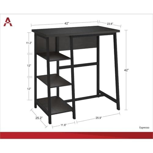Ameriwood Home Coleton Standing Desk, Espresso 6
