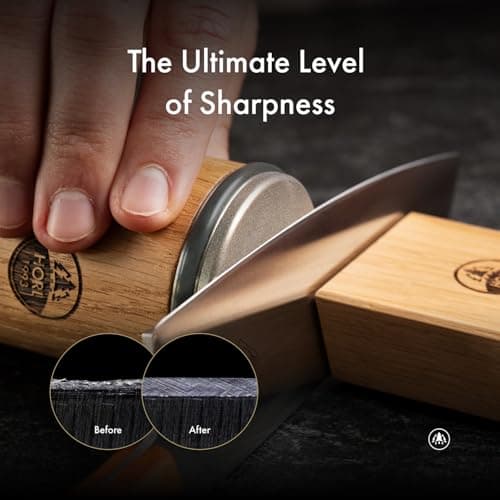 HORL 2 Oak Kitchen Knife Sharpener for Razor Sharp Edges Made in Germany - Rolling Sharpener for knives - Rolling Knife Sharpening Kit with Magnetic Holder with 15 & 20 Degrees 2