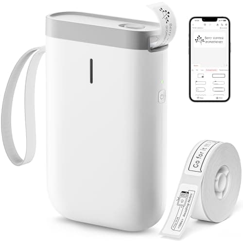 NIIMBOT Label Maker Machine D11 Label Printer Portable Wireless Connection Multiple Templates Available for Phone Easy to Use Office Home Organization USB Rechargeable