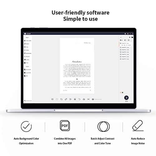 CZUR Aura Pro Portable Book Scanner, A3 Document Scanner, Auto-Flatten & Fingerprint Removal Technologies, Multi-Language OCR, 90° Foldable, for Mac & Windows 5