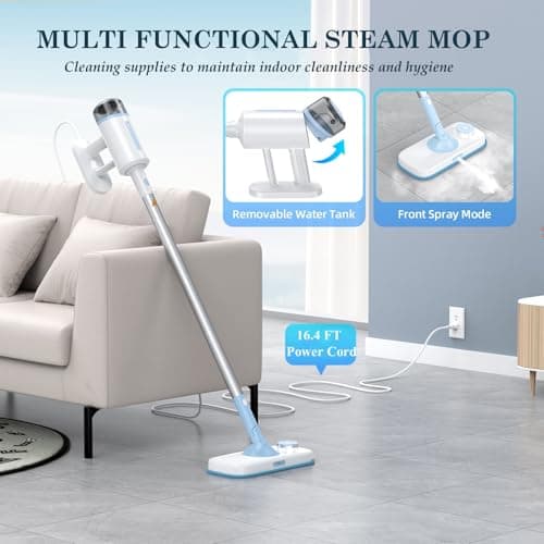 Steam Mop with Detachable Handheld Steamer Suitable for Hardwood, Tile, Laminate and All Floors, Powerful Steam Cleaner with Multipurpose Attachments Perfect for Other Home Cleaning 6