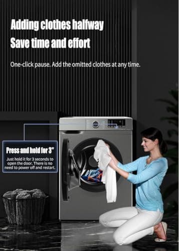 24-Inch Smart All-in-One Washer Dryer Combo, 5 cu. ft. Capacity, Wi-Fi Enabled with 14 Wash Cycles, 1400 RPM, Ventless Design, Stainless Steel Drum for Apartment RV Home 6