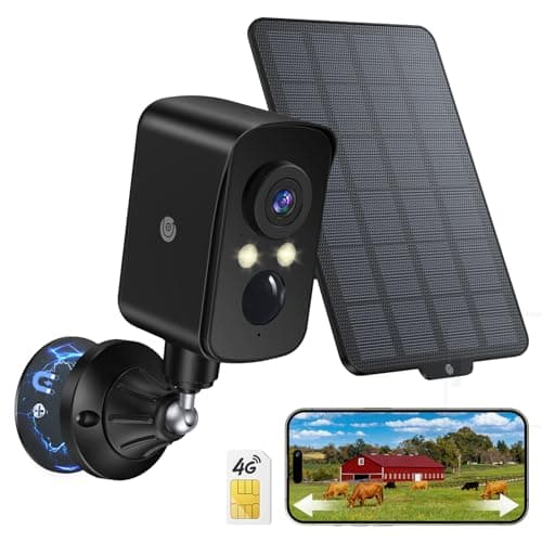 4G LTE Cellular Security Camera Wireless Outdoor, Magnetic, No WiFi Needed, 300° Pan, Solar Powered, Magnetic Mount 1-Min Install, SIM Included, PIR Motion & AI, 2K Night Vision, Lifetime 7-Day Cloud