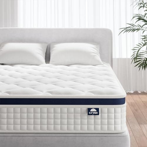 Queen Mattress 10 Inch - Hybrid Mattress Bed in a Box, Medium Firm Support, Pressure & Pain Relief for All Sleepers, CertiPUR-US Certified, Fiberglass-free, Reinforced Edge Support, Motion Isolation