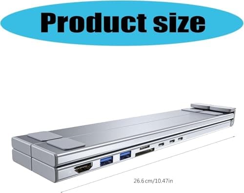 8-in-1 USB C Laptop Docking Station Stand, USB C Dock Tablet Stand with 4k HDMI, 2 USB 3.0, Pd 100w, Universal Dock Station for Offices, Desks, Cafes, Plug and Play (1Pcs) 7