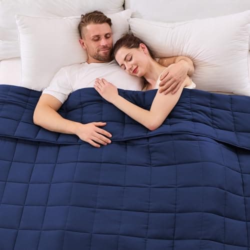 yescool King Size Weighted Blanket for Adults (20 lbs, 80” x 87”, Blue) Cooling Heavy Blanket for Sleeping Perfect for 190-210 lbs, Breathable Blanket for Adults & Couple All Season, Machine Washable