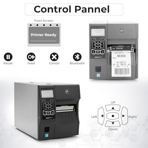 Zebra ZT410 Direct Thermal Transfer Printer - Monochrome, Desktop, Label Print - 4.09" Print Width, 14 in/s Mono, 300 dpi with Original Power Cord + Installation CD + Manual + Microfiber Cloth 3